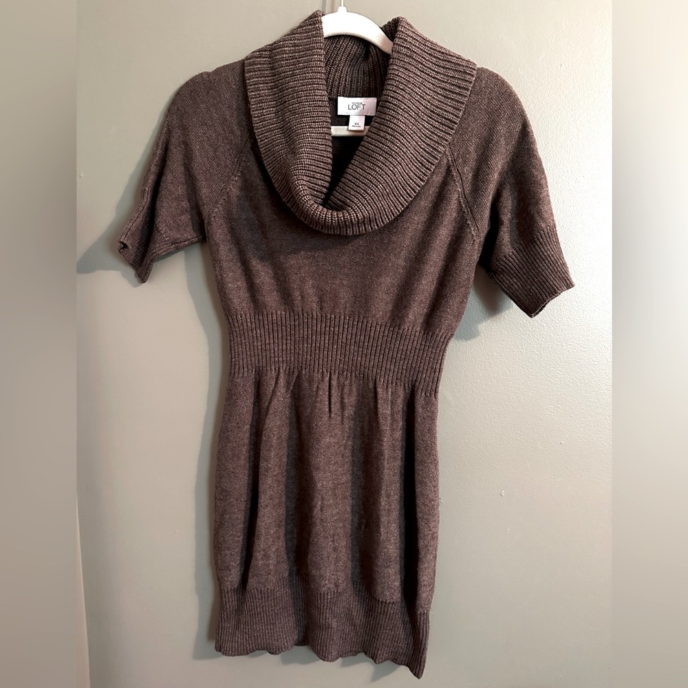 LOFT Women's Cowl Neck Sweater Dress